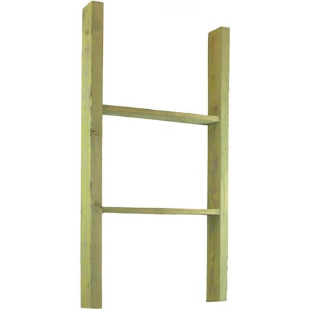 Ekena Millwork 19"W x 36"H x 3 1/2"D Vintage Farmhouse 2 Rung Ladder, Barnwood Decor Collection, Restoration Green DECR019X036X04LDRGR